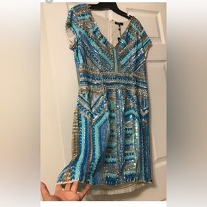 Blue and Silver fully Sequin Dress
